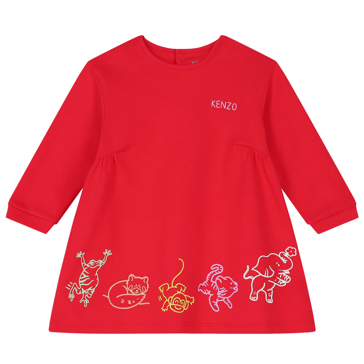 Baby Girls Red Logo Dress, 1, hi-res